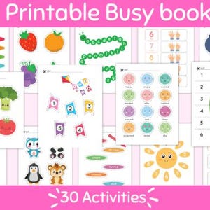 Libro di attività stampabile per bambini piccoli / Libro di attività stampabile per bambini piccoli / Raccoglitore per l&#39;apprendimento prescolare / Schede didattiche per bambini in formato PDF