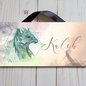 Personalized Dragon Name Sign | Child&#39;s Bedroom Door Sign