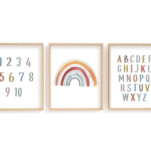 Earth Toned Playroom Numbers and Alphabet Set