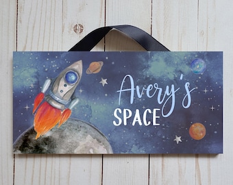 Space Name Sign/ Rocketship/ Space Door Hanger