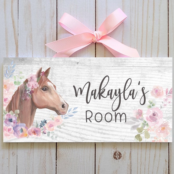 Personalized Floral Horse Name Sign/ Watercolour Horse Print