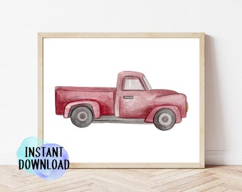 Printable Vintage Truck Art | Truck Digital Download for Nursery or Playroom