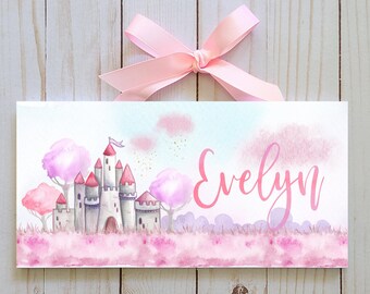 Plaque personnalisée pour porte de château de princesse, plaque nominative pour chambre d'enfant