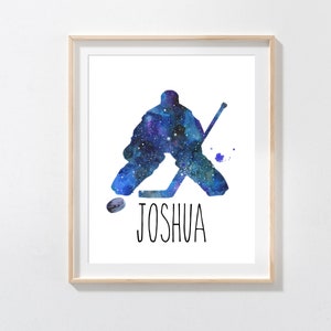 Personalized Watercolour Hockey/ Goalie Print