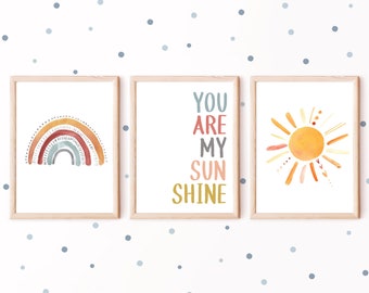 Watercolour You are My Sunshine Print Set