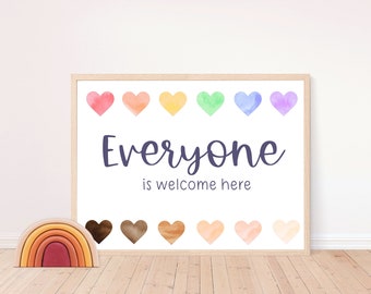 Inclusive Classroom Print | Everyone is Welcome Here Print