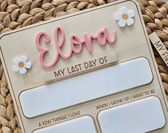 Back to School Photo Prop | Personalized School year Board | First and Last Day of School Board