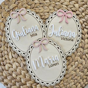 Disque de naissance pour nouveau-né sur le thème de l'arc | Faire-part de naissance noeud papillon | Accessoire photo bébé | Nom de bébé nouveau-né