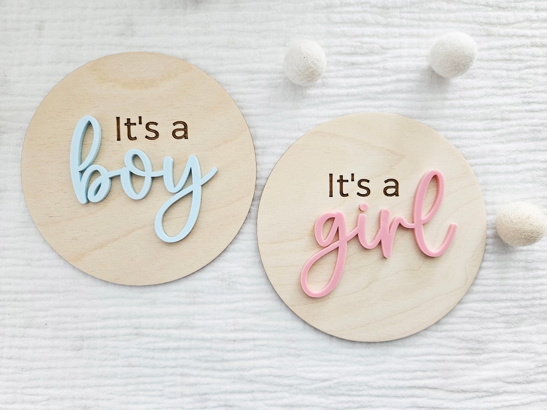 Gender Reveal Photo Prop It's a Girl, It's a Boy Discs Gender Reveal