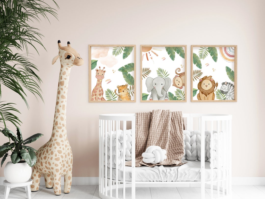 Boho Jungle Animal Print Set | Cute Jungle Animal Print Set | Jungle ...