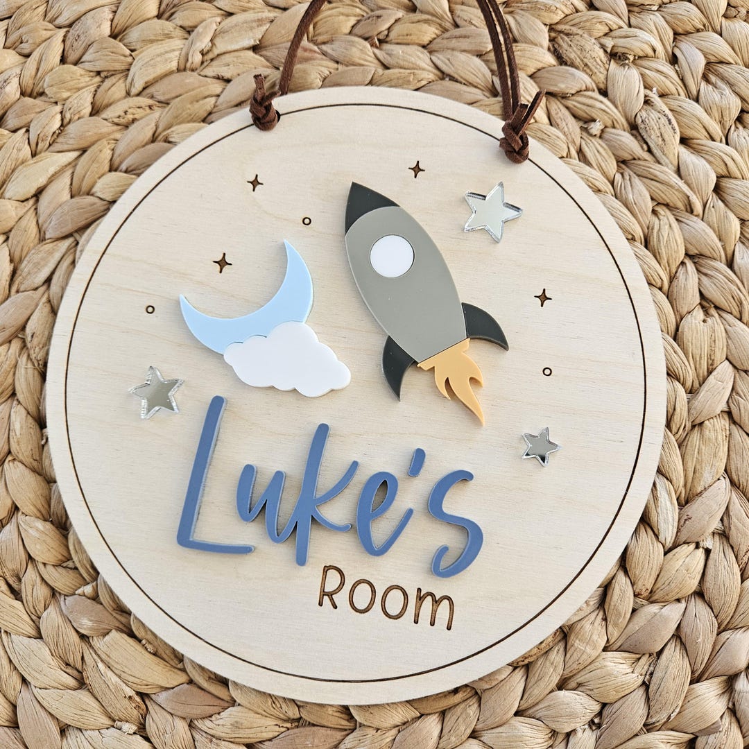 Space Name Sign | Child's Bedroom Door Sign | Name Plaque for Door ...