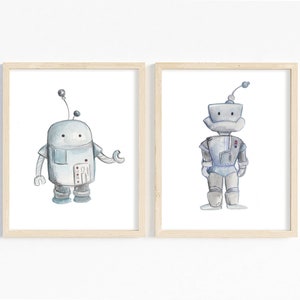 Watercolour Robot Print Set/ Set of Two