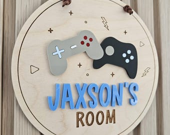 Video Game Bedroom Door Name Sign | Children's Name Sign | Name Plaque for Kids Bedroom Door | Gamer Name Sign