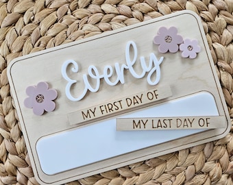 Back to School Photo Prop | Personalized School year Board | First and Last Day of School Board