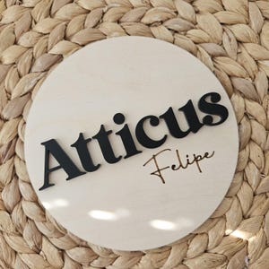 Personalized Newborn Name Sign | Birth Announcement Name Sign | Double-Sided Hospital Sign with Birth Statistics | Baby Photo Prop