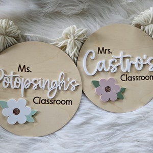 Personalized Teacher Door Plaque Daisy Teacher Name Sign Classroom Door Sign Gift for Teacher image 9