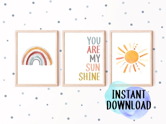 Digital Download You Are My Sunshine Print Set/ Printable - Etsy