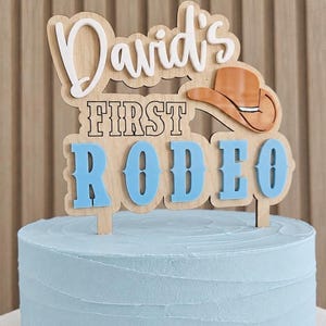 Personalized First Rodeo Cake Topper | Cowboy Wild West Birthday