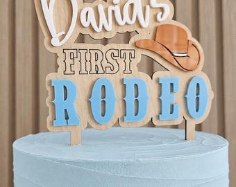 Personalized First Rodeo Cake Topper | Cowboy Wild West Birthday