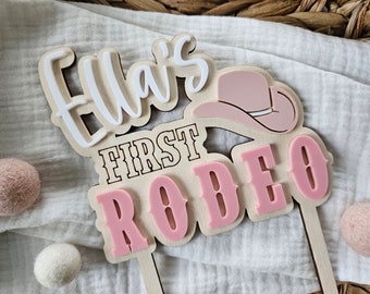 Personalized Cowgirl Cake Topper | First Birthday Cake Topper | Rodeo Party Decor  | First Rodeo Birthday Decor