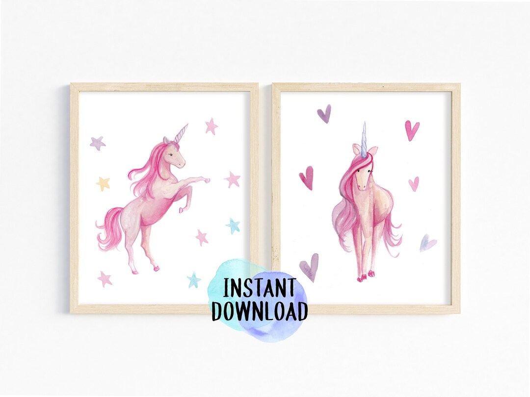 Printable Unicorn Decor/ Digital Download Unicorn Prints - Etsy