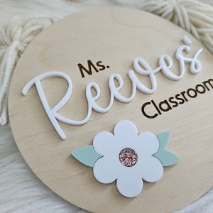 Personalized Teacher Door Plaque Daisy Teacher Name Sign Classroom Door Sign Gift for Teacher image 6