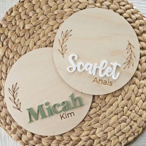 Baby Footprint Birth Announcement Plaque | Personalized Footprint-ready Newborn Arrival Announcement Sign | Baby Hospital Name Sign