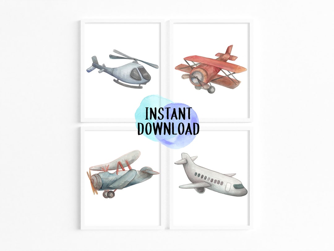 Printable Airplane Art/ Printable Aviation Artwork/ Playroom, Little ...