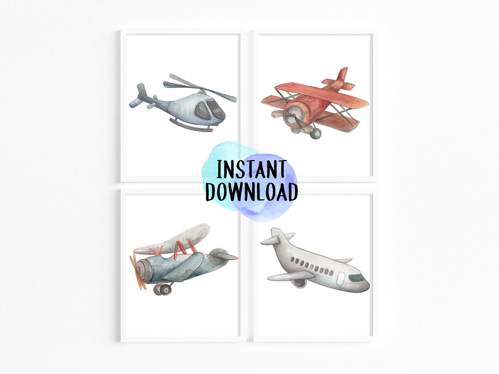 Printable Airplane Art/ Printable Aviation Artwork/ Playroom - Etsy