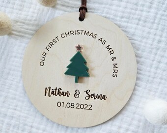 First Christmas as Mr and Mrs Ornament | Wedding Christmas Ornament | Newlywed Ornament