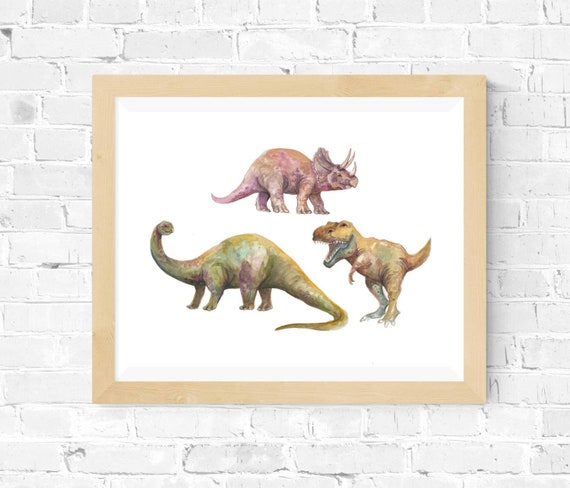Watercolour Dinosaur Print Dinosaur Bedroom Decor