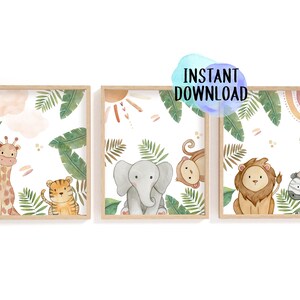 Boho Jungle Animal Printables | Digital Download Safari and Jungle Animals