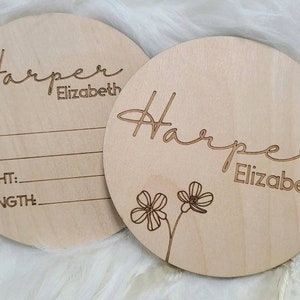 Personalized Baby Name Sign/ Birth Announcement/ Baby Name Announcement/ Newborn Name Sign/ Birth Stats Sign