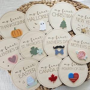 Accessoires photo pour bébés des fêtes de fin d'année | Mon premier accessoire photo de Noël | Accessoire photo d'Halloween | Disques jalons des fêtes