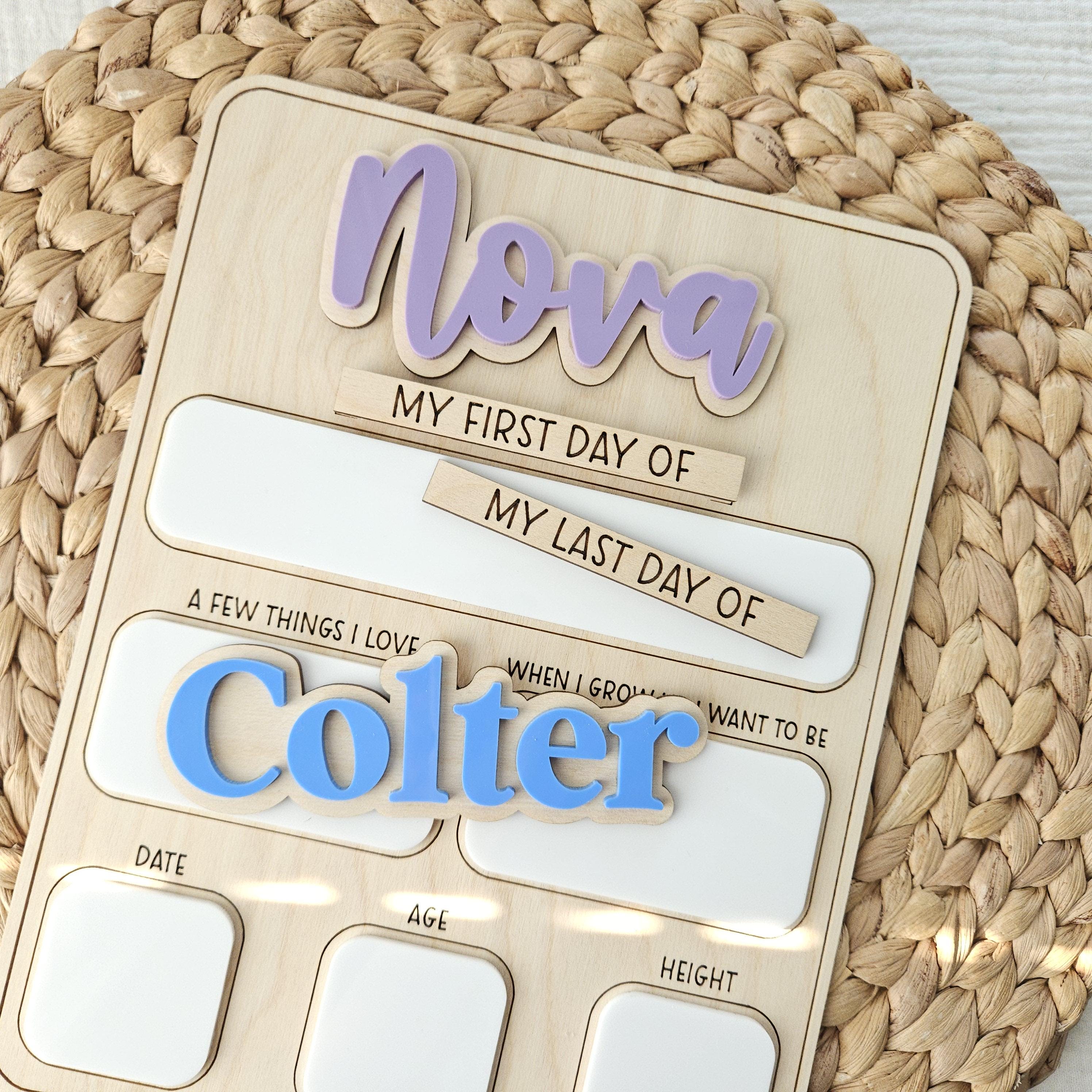 Back to School Photo Prop with Interchangeable Names | First and Last Day of School Board | Dry Erase First Day of School for Kids