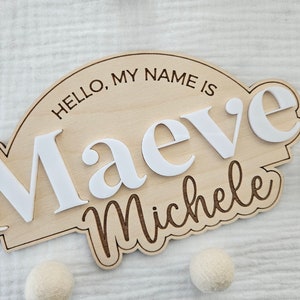 Personalized Newborn Birth Announcement Sign | Hospital Photo Name Sign for Baby