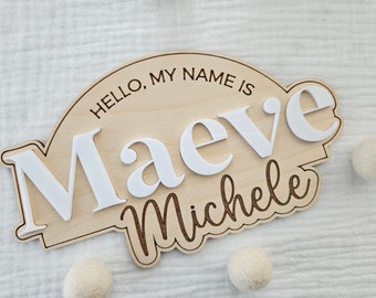 Personalized Newborn Birth Announcement Sign | Hospital Photo Name Sign for Baby