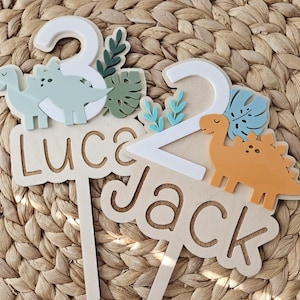 Personalized Dino Cake Topper | Dinosaur Themed Party Decor | Dinosaur Cake Topper | First Birthday