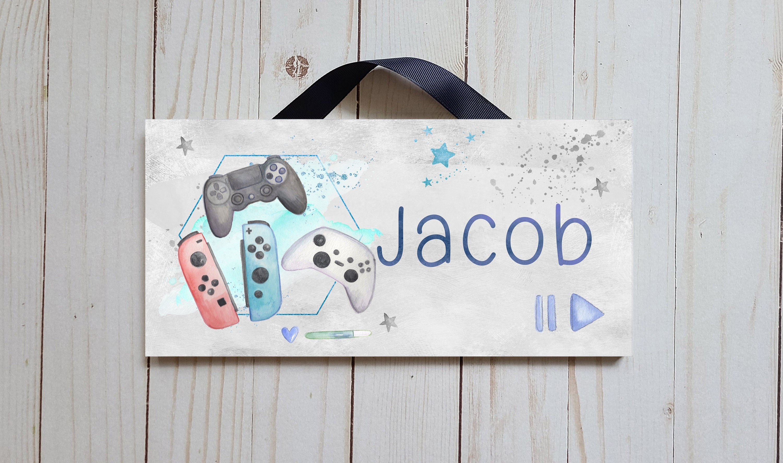 Gamer Name Sign Video Game Name Sign | Gamer Name Sign | Child's Bedroom Door Sign - Etsy