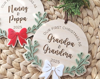 First Christmas as Grandparents Ornament | Christmas Gift for New Grandparents | Personalized Ornament for Aunt or Uncle