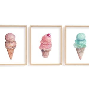 Watercolour Ice cream Prints