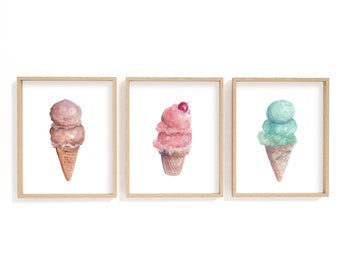 Watercolour Ice cream Prints