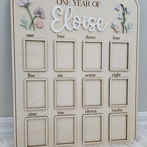 Wildflower First Birthday Photo Board Birthday Party Decor Wildflower Themed First Birthday Party One Year of Photo Frame image 2