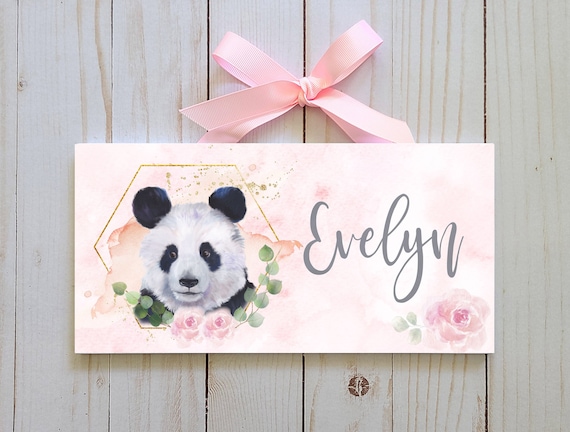 Personalized Panda Name Sign - Etsy