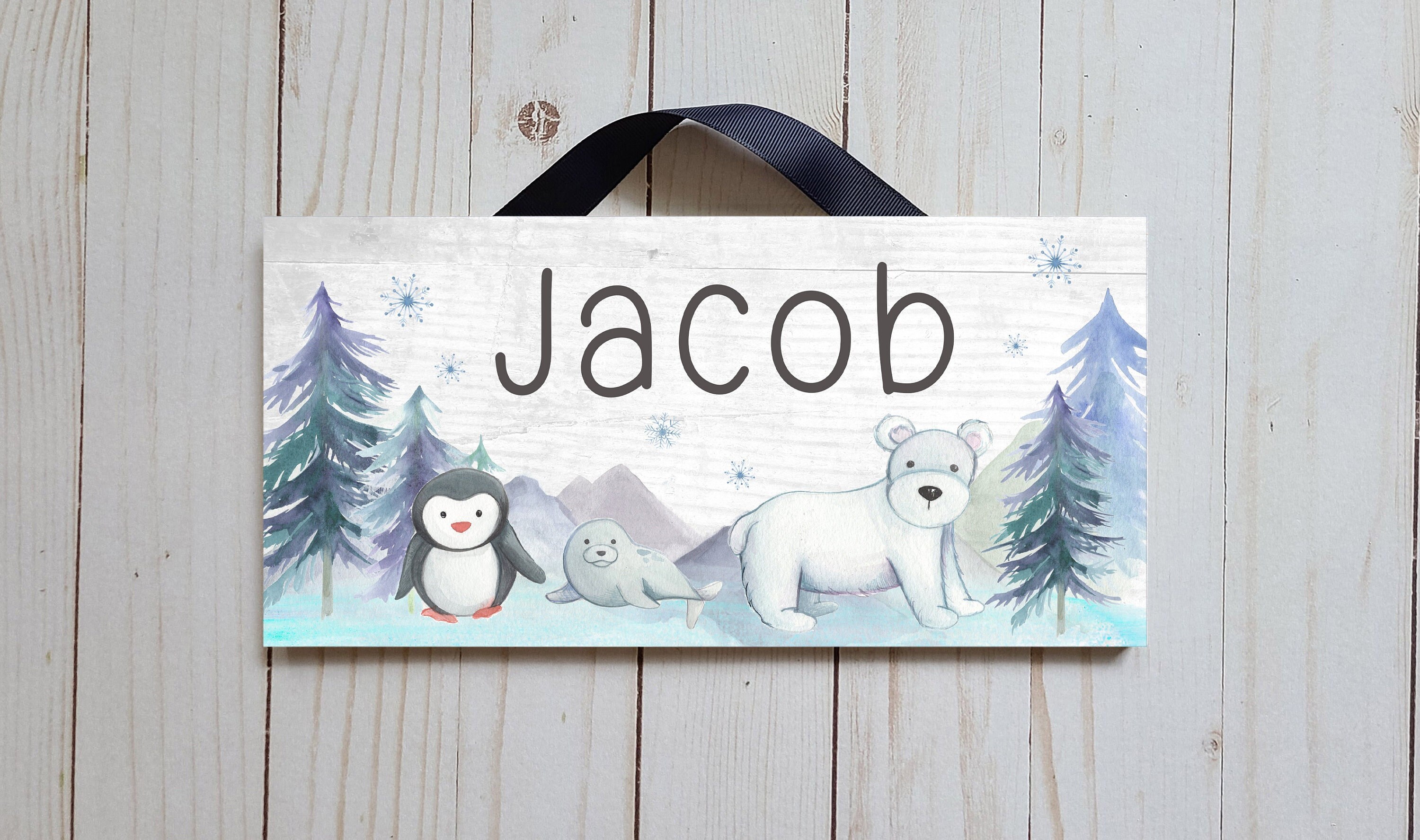 Personalized Arctic Animals Name Sign - Etsy Personalized Arctic Animals Name Sign - Etsy