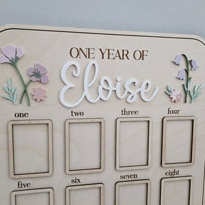 Wildflower First Birthday Photo Board Birthday Party Decor Wildflower Themed First Birthday Party One Year of Photo Frame image 6