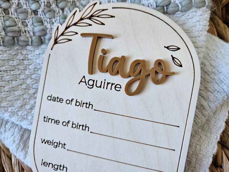 Newborn Name Sign Birth Announcement Sign Birth Stats Baby Arrival Announcement Sign Wood Hospital Sign Baby Photo Prop image 4