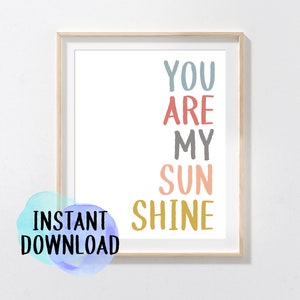 Printable You are my Sunshine Nursery Decor | Printable Quote