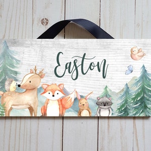 Cute Forest Animals Name Sign | Nursery Name Sign | Forest Themed Nursery