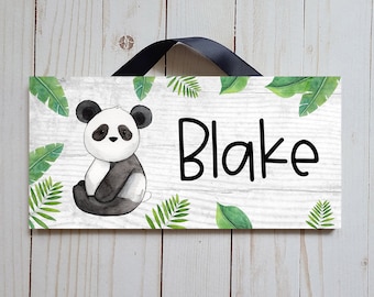 Panda Nursery Decor | Personalized Kids Name Sign